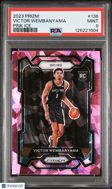 Victor Wembanyama 2023 Panini Prizm #136-Pink Ice PSA 9