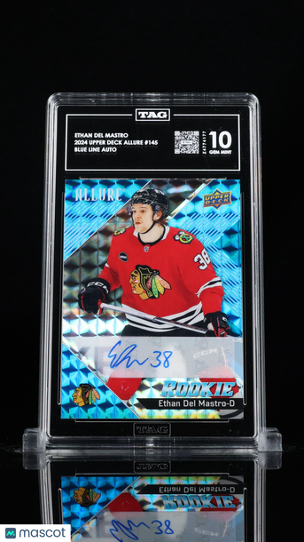 2024 Upper Deck Allure Ethan Del Mastro #145 Blue Line Auto /35 Rookie TAG 10
