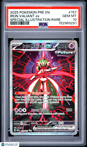2025 Pokemon Pre EN-Prismatic Evolutions Iron Valiant EX #157 PSA 10