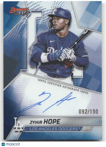 2025 Bowman's Best Zyhir Hope #B25-ZH Blue Refractor /150