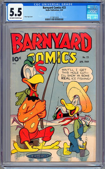 BARNYARD COMICS #23 CGC 5.5 GOLDEN AGE FRANK FRAZETTA VINCE FAGO ART NEDOR 1949