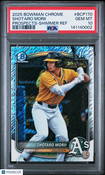 2025 Bowman Chrome Prospects Shotaro Morii #BCP170 Shimmer Ref Rookie PSA 10