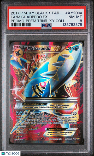2017 Pokemon Xy Black Star Promo M Sharpedo EX Promo-Prem.Trnr. Xy Coll. Fa PSA 8 #XY200a