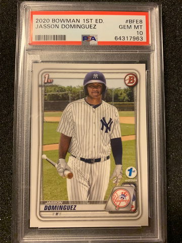 2020 Bowman 1st Edition Jasson Dominguez JASON ROOKIE RC #BFE8 PSA 10 MINT 