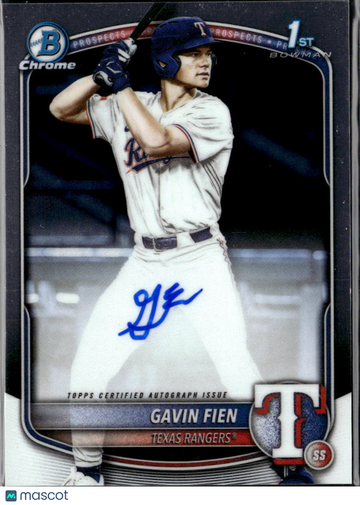 Gavin Fien 2025 Topps Bowman Chrome Auto Texas Rangers