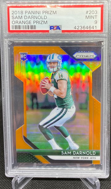 2018 Panini Prizm Orange Die-Cut /249 Sam Darnold RC PSA 9 MINT #203 RC Panthers