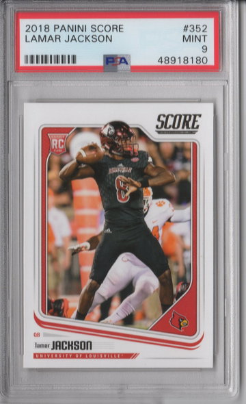 2018 Score Lamar Jackson PSA 9
