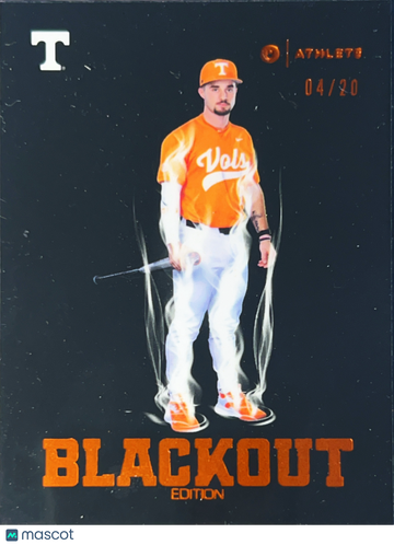 2026 ONIT Athletes Blackout Edition Garrett Wright Baseball Card BL-2 04/20 Tennessee