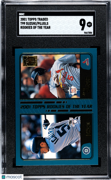 2001 Topps Traded Pujols Suzuki #T99 Rookies Of The Year SGC 9
