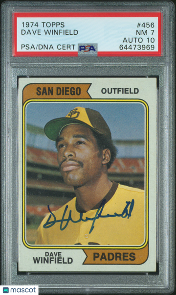 1974 Topps Dave Winfield #456 PSA 7 Auto 10