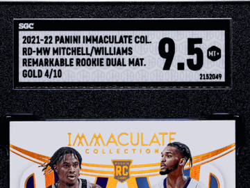 2021 Panini Immaculate Col. Williams Mitchell #RD-MW Remarkable Rookie Dual Mat. Gold SGC 9.5