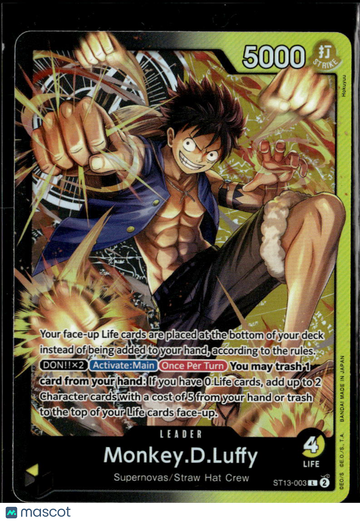 Monkey.D.Luffy 2024 Bandai One Piece Card Game The Three Brothers' Bond ST-13 Holo Straw Hat Crew Leader Supernovas