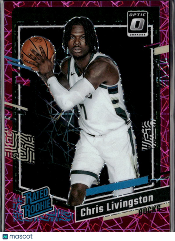 Chris Livingston 2024 Panini Donruss Optic Prizm Pink Velocity /79 Milwaukee Bucks