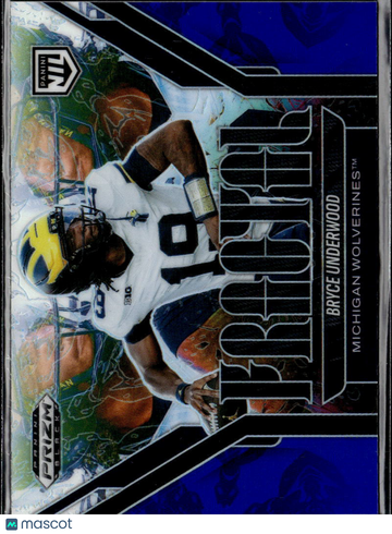 Bryce Underwood 2026 Panini Prizm Black Fractal Michigan Wolverines