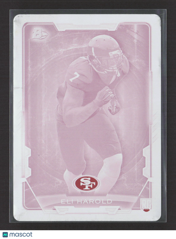 2015 Bowman Football Eli Harold #69 Magenta Printing Plate RC Magenta Printing Plate