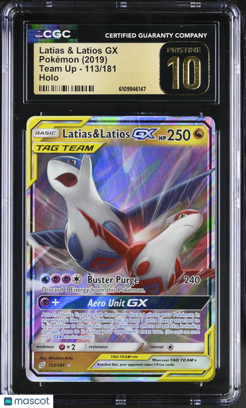 2019 Pokemon Team Up Latias & Latios GX Holo CGC 10 #113/181