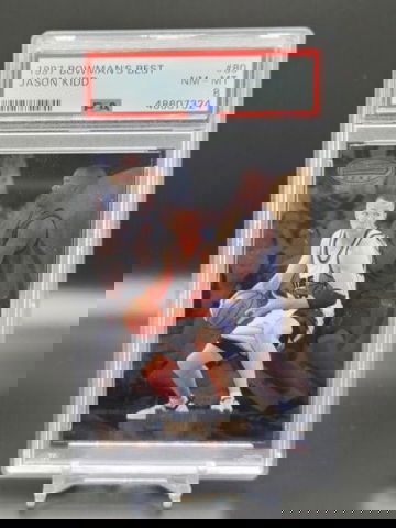 1997 Bowman's Best Basketball Card - #80 Jason Kidd, PSA 8 NM/MINT