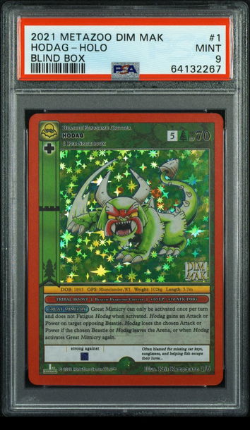 👕🐉 2021 Metazoo X DIM MAK HODAG Blind Box Promo-Holo  1/6 |PSA 9| MINT 💎🧨