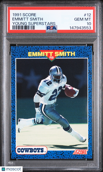 1991 Score Young Superstars Emmitt Smith #12 PSA 10
