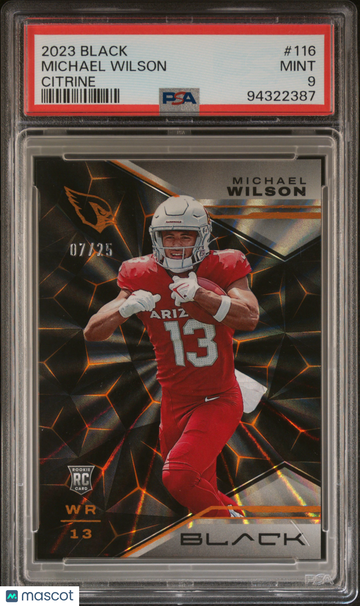 2023 Panini Black Michael Wilson #116 Citrine /25 PSA 9