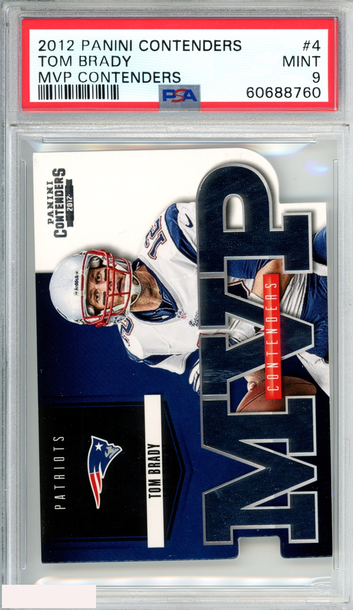 2012 PANINI CONTENDERS MVP CONTENDERS TOM BRADY #4 PATRIOTS PSA 9 MINT