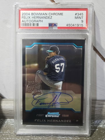 2004 Bowman Chrome Felix Hernandez Auto psa 9