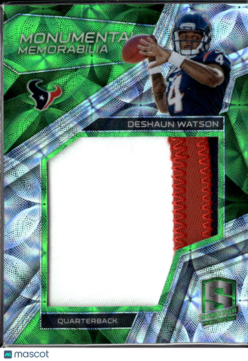 Deshaun Watson 2017 Panini Spectra Monumental Memorabilia Patch Memorabilia Neon Green /25 Houston Texans