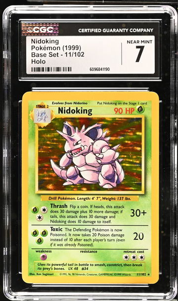 1999 Pokémon Base Set Nidoking #11/102 Holo CGC 7