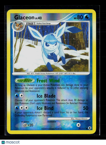 2009 Platinum – Rising Rivals Glaceon Reverse Holo Uncommon #41/111