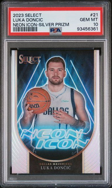 2023 Select | Luka Doncic | Neon Icons Silver Prizm | #21 | PSA 10