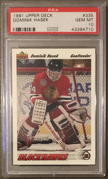 1991 Upper Deck Dominik Hasek #335 Rookie RC PSA 10