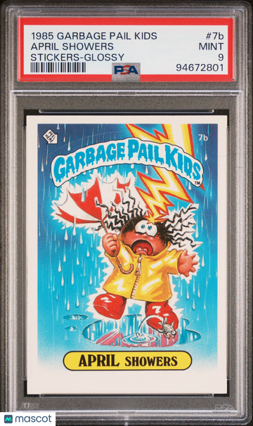 1985 Garbage Pail Kids Stickers April Showers #7b PSA 9