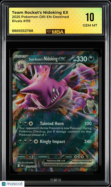 2025 Pokemon DRI EN-Destined Rivals Team Rocket's Nidoking EX #119 MBA 10