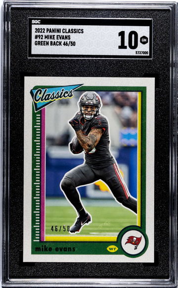 2022 Panini Classics #92 Mike Evans Green Back /50 SGC 10