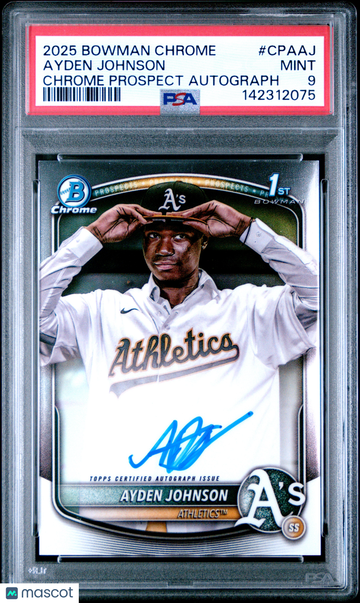2025 Bowman Chrome Prospect Autographs Ayden Johnson #CPAAJ PSA 9 Baseball Trading Card
