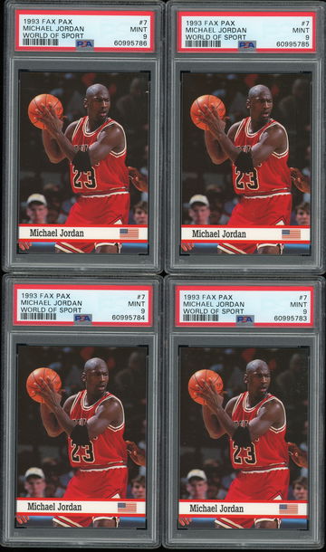 1993 Fax Pax World Of Sport Michael Jordan PSA 9 Set Lot