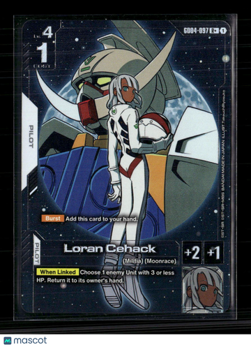 2011 Bandai Gundam Card Game Loran Cehack Foil Rare