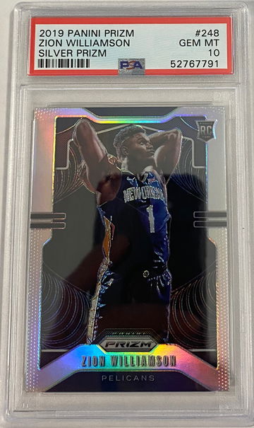 2019 Zion Williamson silver prizm gem mt 10 #248 rc
