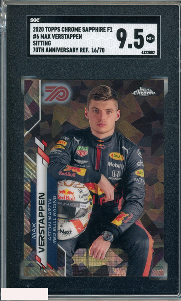 2020 TOPPS CHROME SAPPHIRE F1 MAX VERSTAPPEN #6 SP 70TH ANIV 16 OF 70 RC SGC 9.5
