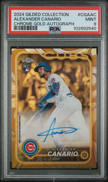 2024 Topps Gilded Chrome Gold Alexander Canario #CGAAC RC Auto /39 PSA 9