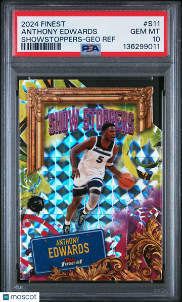 2024 Topps Finest Showstoppers Anthony Edwards #S11 Geo Ref PSA 10