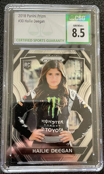 2018 Panini Prizm Hailie Deegan #30 ROOKIE CSG 8.5 NM-MT+