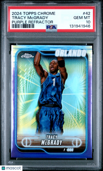 2024 Topps Chrome Tracy Mcgrady #42 Purple Refractor PSA 10