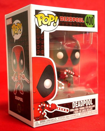Marvel Funko Pop Deadpool #400 Candy Cane Deadpool Bobble-Head MIB