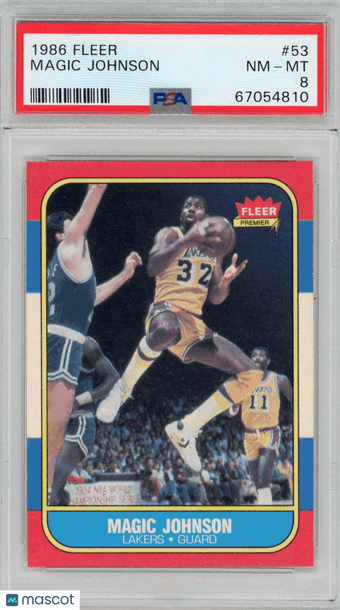 1986 Fleer Magic Johnson #53 PSA 8