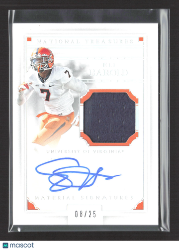 2016 Panini National Treasures Collegiate Eli Harold #37 /25 Material Signatures Game-worn material