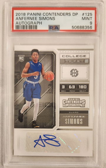 2018 Panini Contenders Draft Picks Anfernee Simons Rookie RC Auto PSA 9 MINT #125