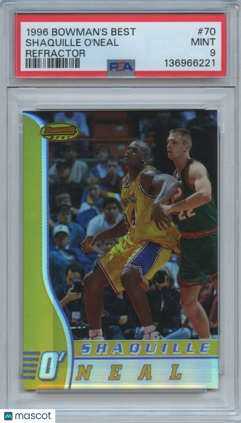 1996-97 Bowman's Best Shaquille O'Neal #70 Refractor Parallel/Variety Base Set PSA 9