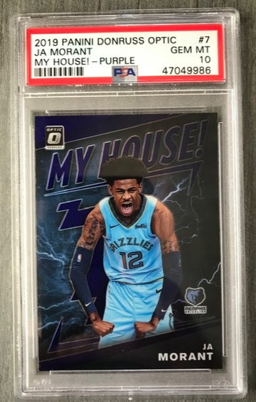 2019 ja morant my house purple prizm rookie Psa 10
