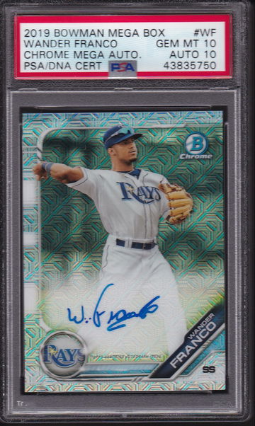 2019 Bowman Chrome Mega Box WANDER FRANCO AUTO PSA 10/10 ROOKIE CARD RC POP 28!